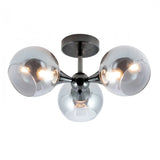 Lustra Satel, negru, sticla fumurie, 3xE14, D.41cm, IP20, Smarter, 01-2654