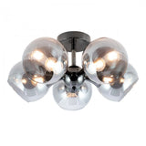 Lustra Satel, negru, sticla fumurie,5xE14, D.47cm, IP20, Smarter, 01-2655