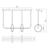 Lustra suspendata LED Olimp, negru mat, 40W, 2620lm, 3000K-4000K-6500K, H.120cm, IP20, Smarter, 01-2705