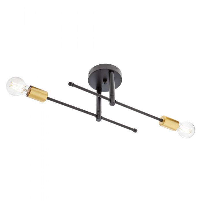 Lustra Ozu, negru/auriu, 2xE27, D.52cm, IP20, Smarter, 01-2706