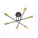 Lustra Ozu, negru/auriu, 6xE27, D.58cm, IP20, Smarter, 01-2707