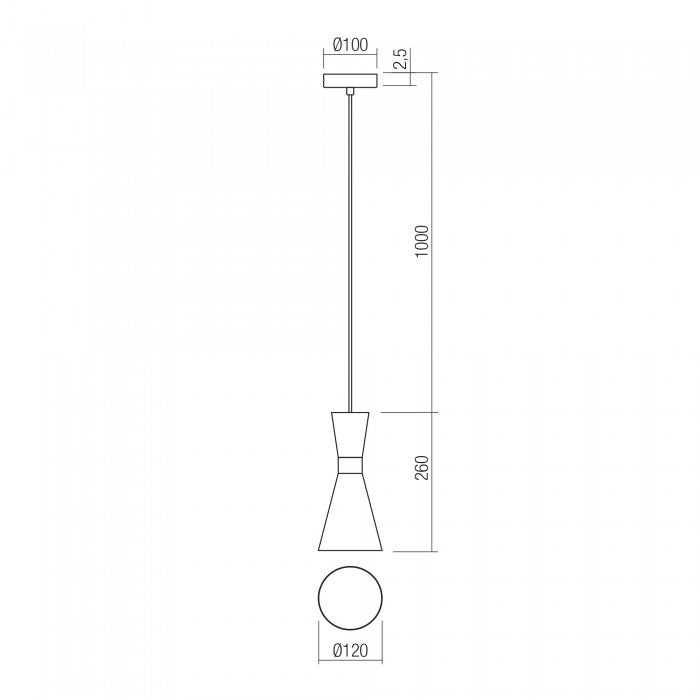 Suspensie Kilt, auriu mat, 1XE27, D.12 cm, Smarter 01-2710