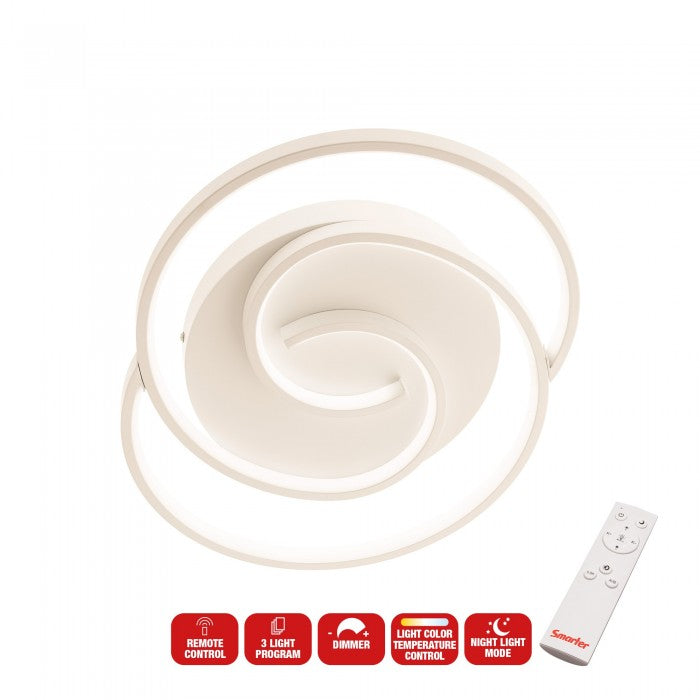 Plafoniera LED Intersia, alb, 38W, 2200lm, 3000K,4500K,6500K, D.48cm, IP20, Smarter, 01-2756