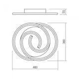 Plafoniera LED Intersia, negru, 38W, 2030lm, 3000K,4500K,6500K, D.48cm, IP20, Smarter, 01-2757