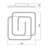 Plafoniera LED Intersia, negru, 38W, 2050lm, 3000K,4500K,6500K, L.48cm, IP20, Smarter, 01-2759