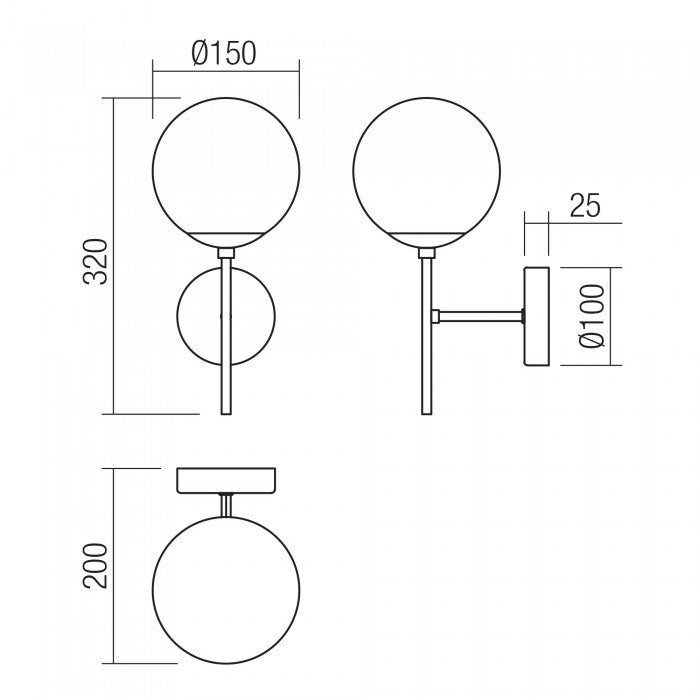 Aplica Mundi, champagne mat, sticla ambra, 1XE14, Smarter 01-2942