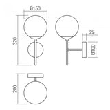 Aplica Mundi, champagne mat, sticla ambra, 1XE14, Smarter 01-2942