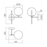 Aplica Essential, negru/auriu, sticla, 1XE14, Smarter 01-2945