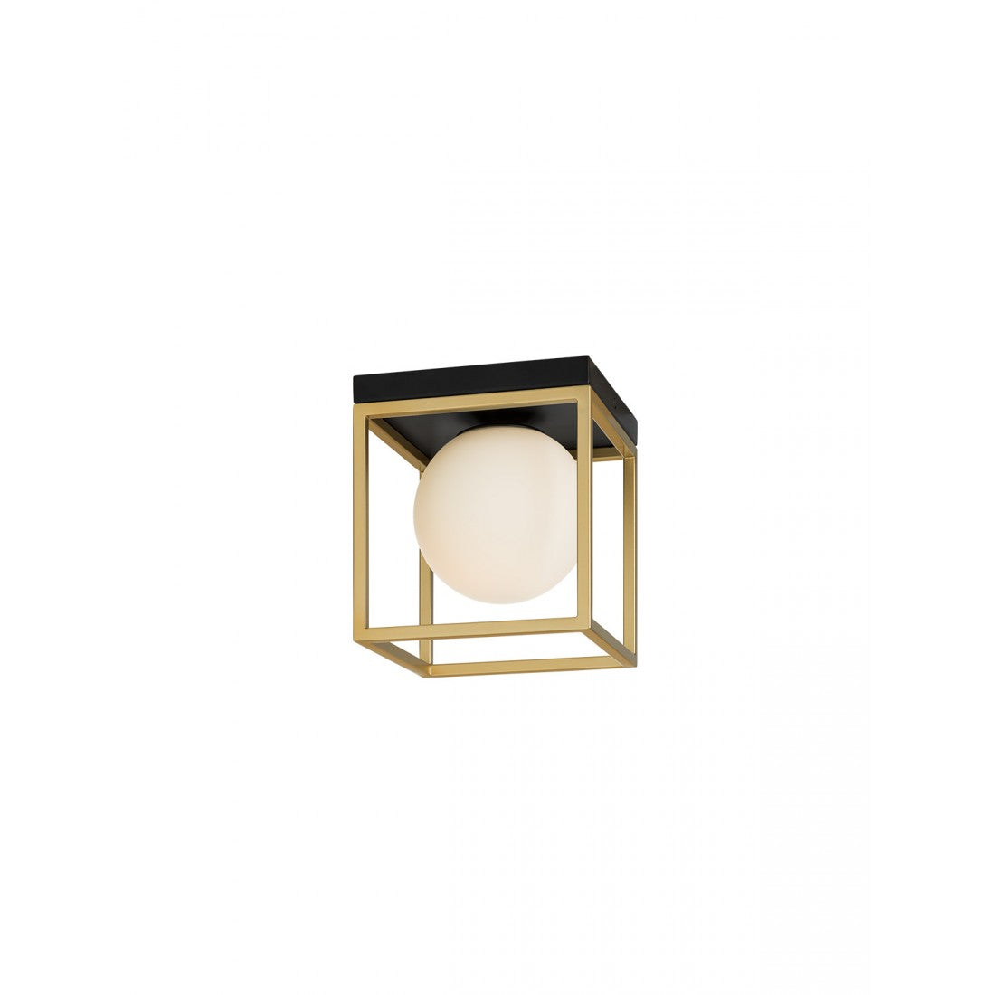 Plafoniera Zodiac, negru/alama, sticla, 1xE14, L.18cm, IP20, Smarter, 01-3053