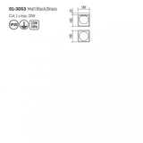 Plafoniera Zodiac, negru/alama, sticla, 1xE14, L.18cm, IP20, Smarter, 01-3053