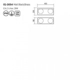 Plafoniera Zodiac, negru/alama, sticla, 2xE14, L.45cm, IP20, Smarter, 01-3054