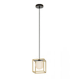 Lustra suspendata Zodiac, negru/alama, sticla, 1xE14, H.120cm, IP20, Smarter, 01-3056