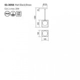 Lustra suspendata Zodiac, negru/alama, sticla, 1xE14, H.120cm, IP20, Smarter, 01-3056