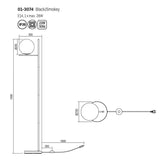 Lampadar Boldy, negru mat, sticla fumurie, 1XE14, H.150 cm, Smarter 01-3074