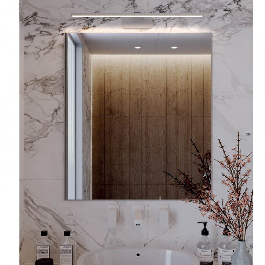 Aplica LED Steam, alb mat, 12W, 957lm, 4000K, IP20, L.60 cm, Smarter, 01-3085