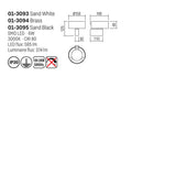 Aplica LED Punkt, alb mat, 6W, 374lm, 3000K, D.15cm, IP20, Smarter, 01-3093