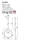 Lustra suspendata Atom, negru/alama, LED, 11W, 1408 lumeni, alb cald 3000K, D.40 cm, Smarter 01-3106