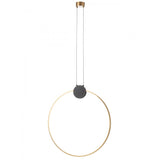 Lustra suspendata Atom, negru/alama, LED, 20W, 2565 lumeni, alb cald 3000K, D.64 cm, Smarter 01-3107