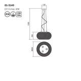 Lustra Croket, auriu mat, 3XE27, D.40 cm, Smarter 01-3140