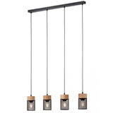 Lustra suspendata Stem, lemn natur, 4xE27, H.120cm, IP20, Smarter, 01-3143