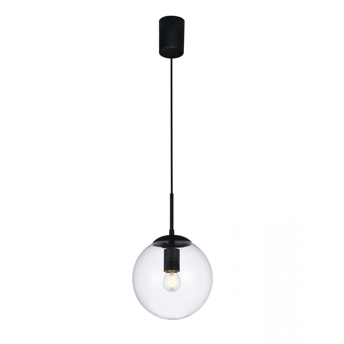 Lustra suspendata Global, negru mat, 1xE27, D.20cm, IP20, Smarter, 01-3166