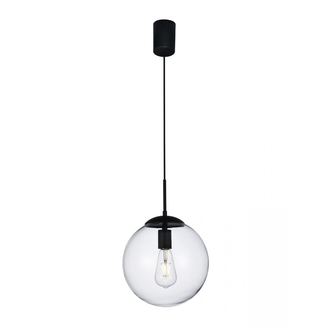 Lustra suspendata Global, negru mat, 1xE27, D.25cm, IP20, Smarter, 01-3168