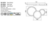 Plafoniera Combi, negru mat, LED CCT, 72W, 3000/4000/6000K, 5898 lumeni, L. 105 cm, Smarter 01-3375