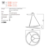 Lustra LED suspendata Storm, alb mat, 60W, 4544lm, 3000K, 4000K, 6000K, D.80cm, IP20, Smarter, 01-3376