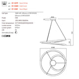 Lustra LED suspendata Storm, negru mat, 72W, 5715lm, 3000K, 4000K, 6000K, D.100cm, IP20, Smarter, 01-3381