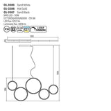 Suspensie Athena, negru mat, LED CCT, 50W, 3000/4000/6000K, 3978 lumeni, L.120 cm, Smarter 01-3387