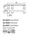 Plafoniera Modi, alb, 3XGU10, L.70 cm, Smarter 01-3505