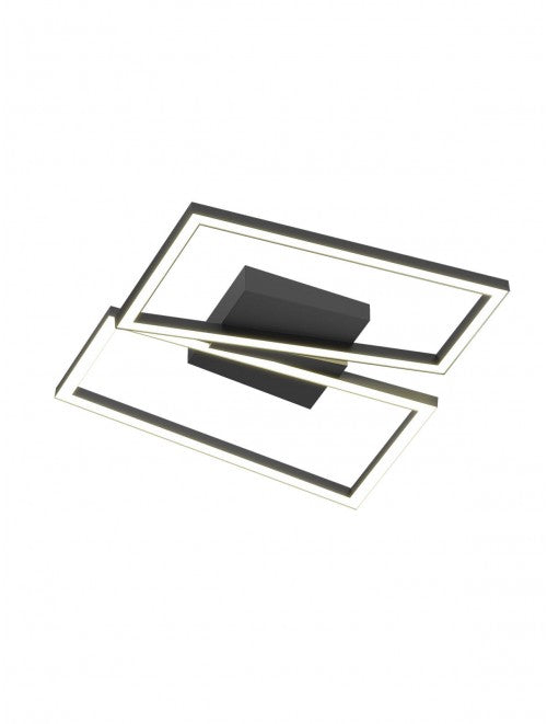 Plafoniera LED Slash, negru mat, 30W, 1725lm, 3000K/4000K/6000k, L.50cm, IP20, Smarter, 01-3539
