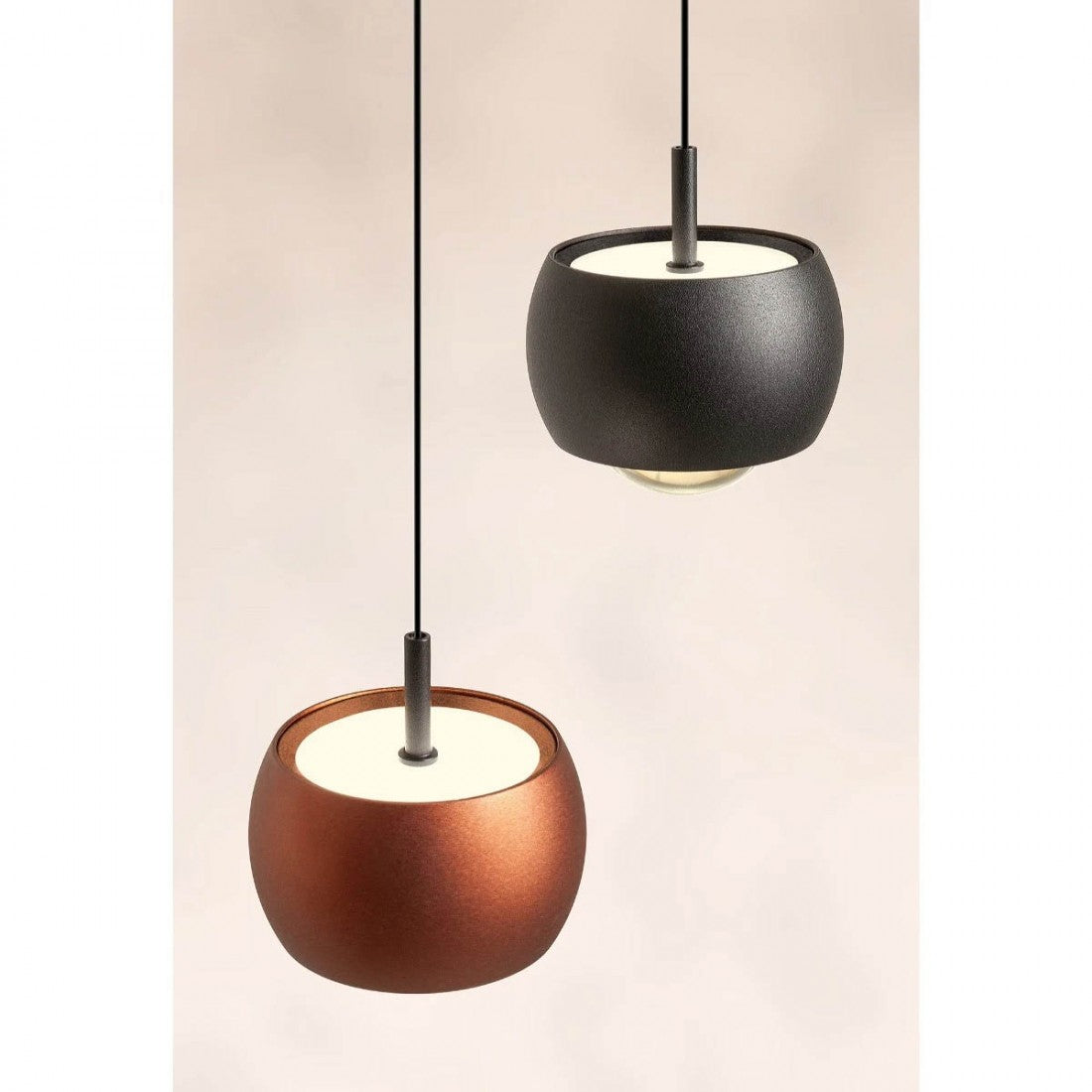 Lustra suspendata LED Aves, negru mat, 12W, 720lm, 3000K, H.200cm, IP20, Smarter, 01-3550