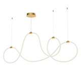 Lustra Henk, auriu mat, LED, 54W, 2700 lumeni, lumina calda 3000K, L.150 cm, Smarter 01-3556