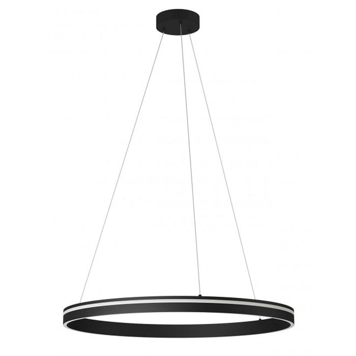 Lustra Valdis, negru mat, LED CCT, 38W, 2109 lumeni, 3000K/4000K, D.59 cm, Smarter 01-3776