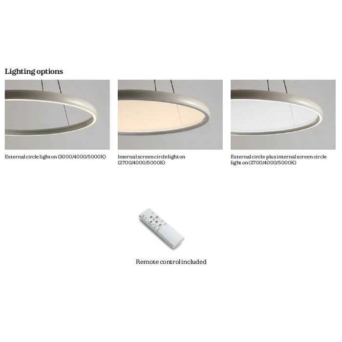 Lustra LED Vance, alb, 70W, 5800lm, 2700K, 4000K, 5000K, telecomanda, D.65cm, IP20, Redo, 01-3938