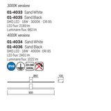 Aplica Row, alb mat, LED, 18W, 982 lumeni, 4000K, IP44, L.90 cm, Smarter 01-4034