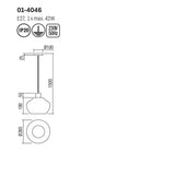 Suspensie Atlantis, negru mat, sticla fumurie, 1XE27, D.26 cm, Smarter 01-4046