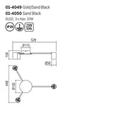 Plafoniera Noa, auriu mat, 3XGU10, L.53 cm, Smarter 01-4049