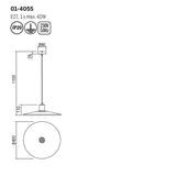 Suspensie Fresno, metal si lemn multistrat, 1XE27, D.40 cm, Smarter 01-4055