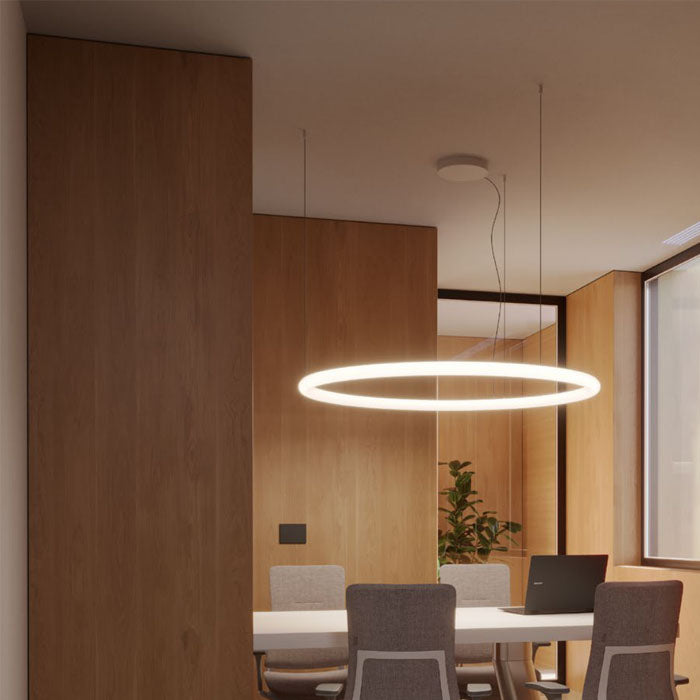 Lustra LED Halley, alb, 60W, 5860lm, 2700K, 3000K, 4000K, D.123cm, IP40, Redo, 01-4458