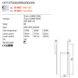 Aplica LED Tangent, auriu mat, 9W, 860lm, lumina calda 2700K,2850K,3000K, IP20, Redo, 01-4672
