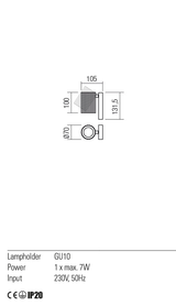 Aplica DELPHI, alb mat, GU10, 1 x 7W, Redo 01-2548