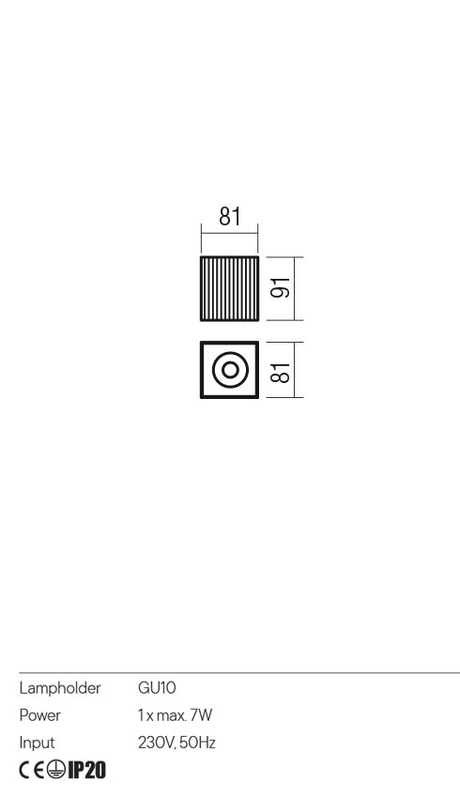 Plafoniera DELPHI, alb mat, GU10, 1 x 7W, Redo 01-3407