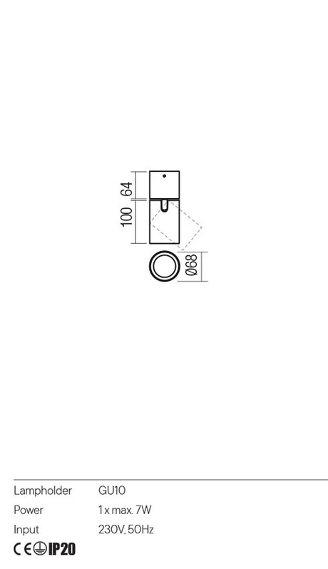 Plafoniera CORINTH, alb/negru, GU10, 1 x max 7W, Redo 01-3428