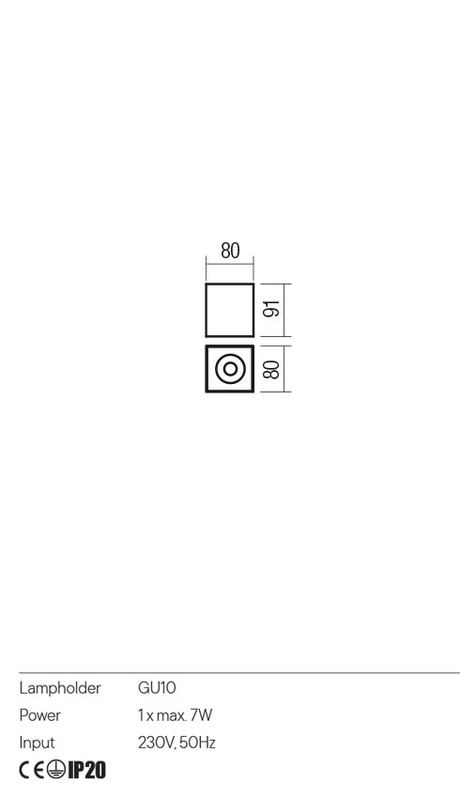 Plafoniera CORINTH, alb/negru, GU10, 1 x max 7W, Redo 01-3431