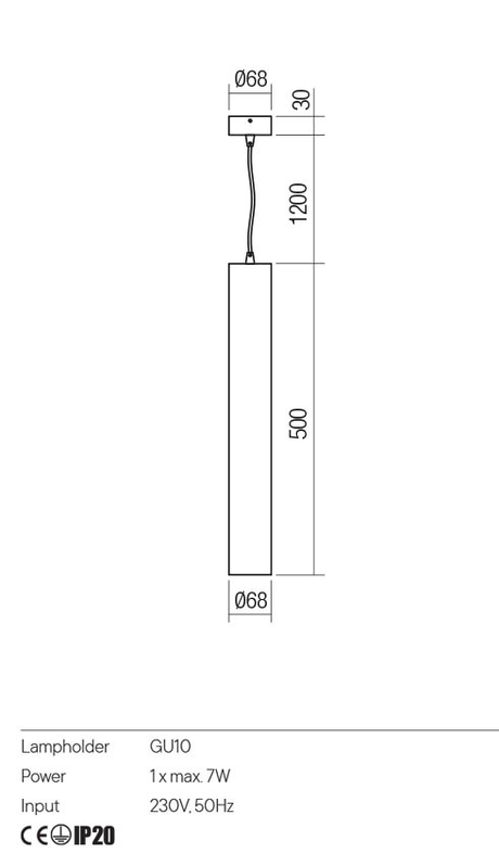 Suspensie CORINTH, alb/negru, GU10, 1 x max 7W, Redo 01-3455