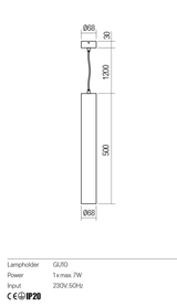 Suspensie CORINTH, negru, GU10, 1 x max 7W, Redo 01-3457