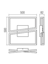 Plafoniera LED Slash, auriu mat, 30W, 2035lm, 3000K/4000K/6000k, L.50cm, IP20, Smarter, 01-3538