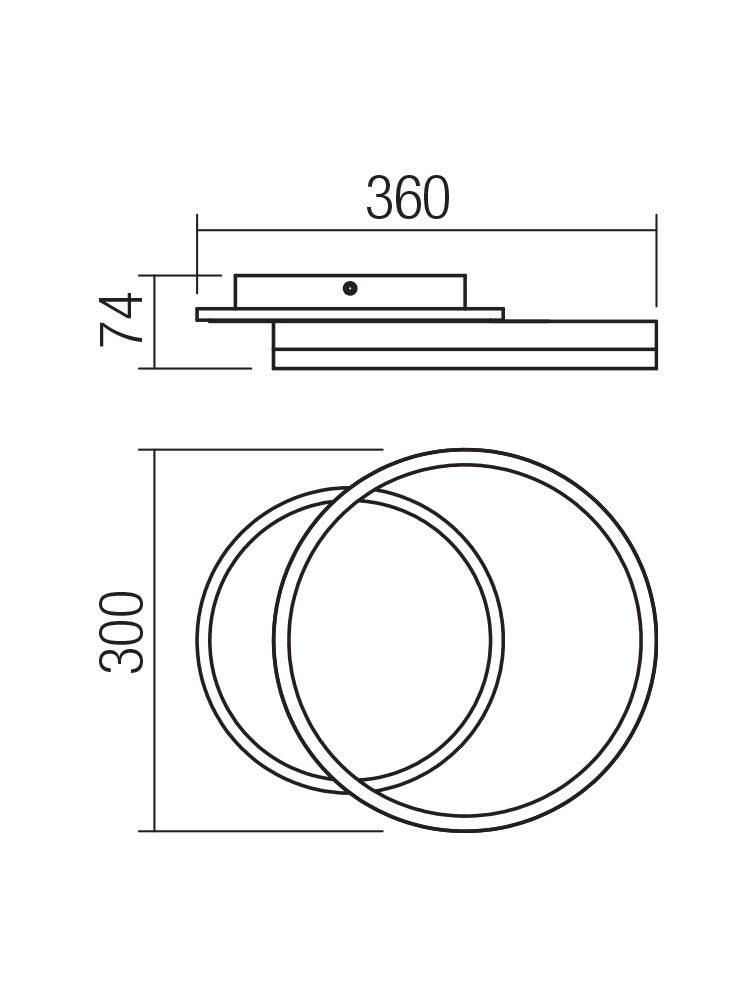 Plafoniera LED Tara, alb/negru mat, 28W, 1724lm, 3000K/4000K/6000k, D.30cm, IP20, Smarter, 01-3990